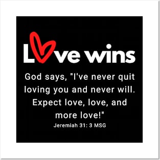 Love Wins SpeakChrist Inspirational Lifequote Christian Motivation Posters and Art